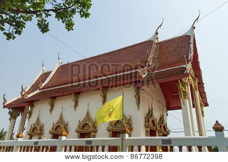 Temple with sky background
