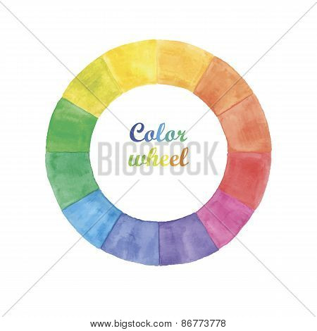 Watercolor color wheel