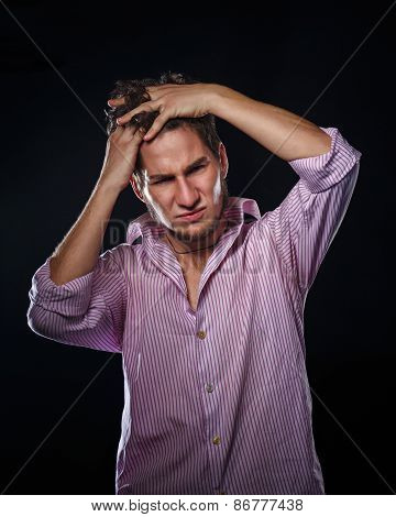 Man Combing His Hair Hands