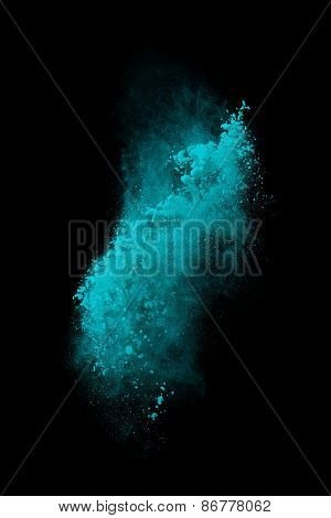 colorful powder splash isolated on black