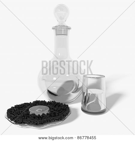 Carafe of Vodka with Caviar