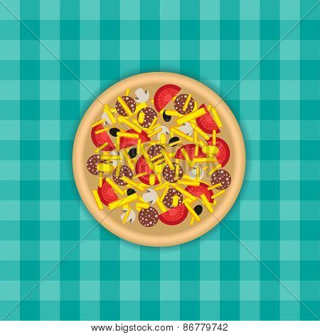 pizza on a table