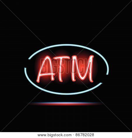 Atm Neon Sign Vector & Photo (Free Trial) | Bigstock