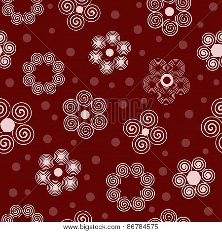 Flower Spiral Seamless Pattern