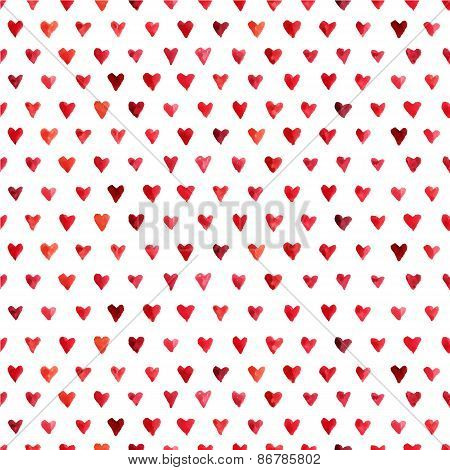 Watercolor Hearts Pattern