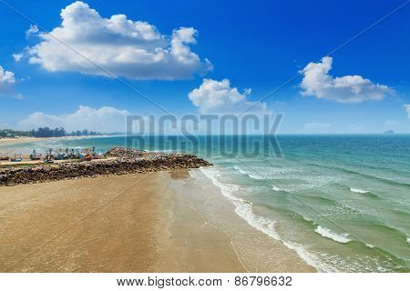 Wave  Landscape With Stones In The Sea On The Sand Beach