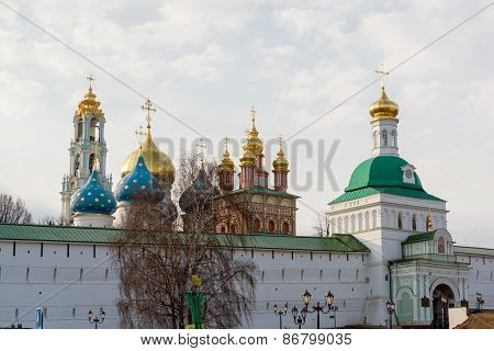 The great Trinity monastery in Sergiyev Posad near Moscow. Golden Ring of Russia