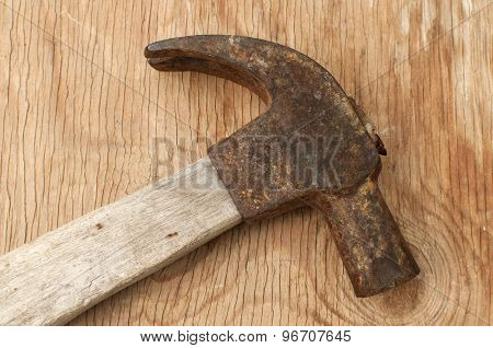 Old used hammer adze