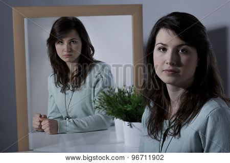 Woman Pretending Calm