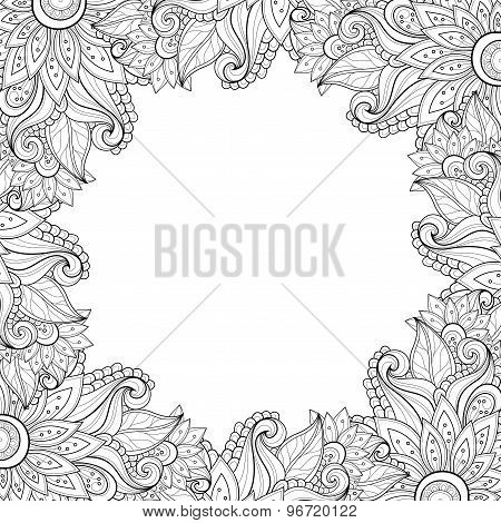 Vector Monochrome Floral Background