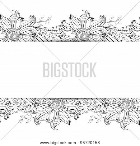 Vector Monochrome Floral Background