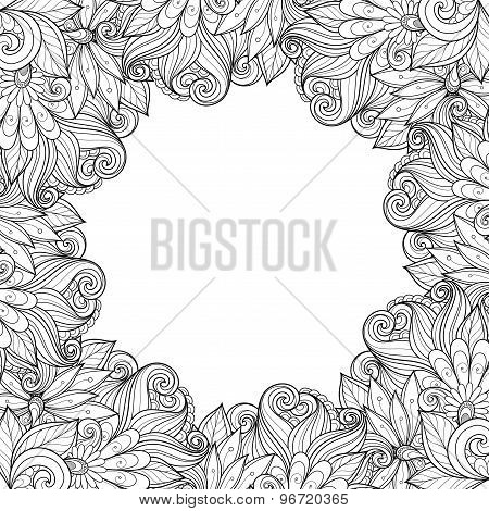 Vector Monochrome Floral Background