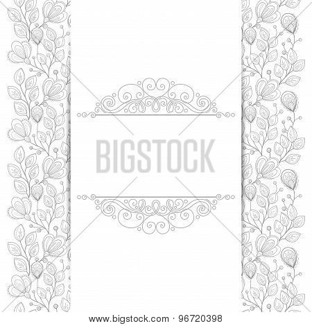 Vector Monochrome Floral Background