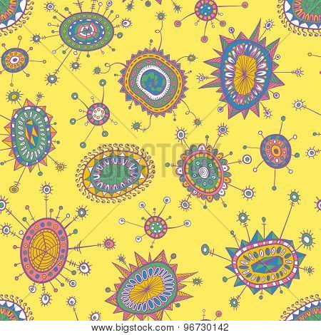 Vector Illustration Of Doodles. Hand Drawn Seamless Pattern