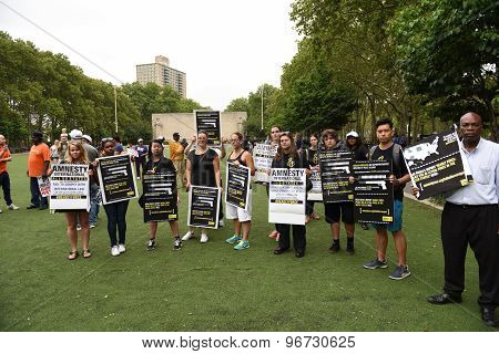 Activists in Cadman Plaza