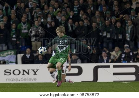 LONDON ENGLAND, November 11 2010: Werder Bremen's midfielder Marko Marin in action during the UEFA Champions League match between Tottenham Hotspur FC and Werder Bremen, played at White Hart Lane
