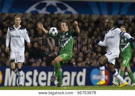 LONDON ENGLAND, November 11 2010: Werder Bremen's forward Claudio Pizarro in action during the UEFA Champions League match between Tottenham Hotspur FC and Werder Bremen