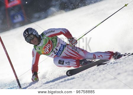 SOELDEN, AUSTRIA Oct 25 2009 GRUBER Christoph (AUT) competing in the mens giant slalom race at the Rettenbach Glacier.