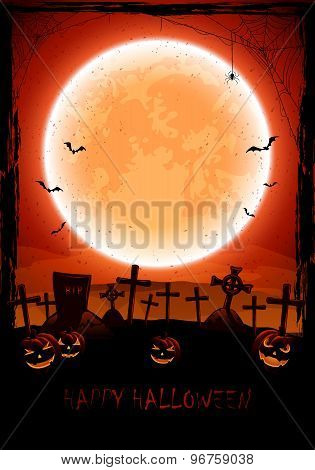 Halloween Background With Cemetery