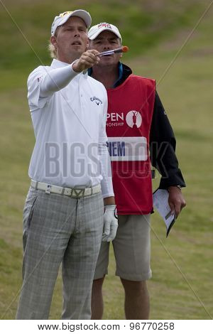 ST ANDREWS, SCOTLAND. July 18 2010: Marcel SIEM from Germany in action during the final round of The Open Championship   played on The Royal and Ancient Old Course
