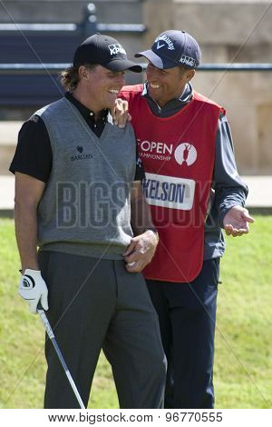 ST ANDREWS, SCOTLAND. July 17 2010: Phil MICKELSON from USA in action during the third round of The Open Championship   played on The Royal and Ancient Old Course
