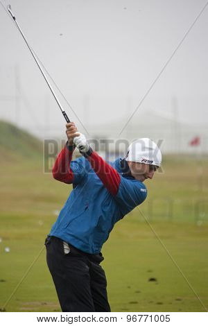 ST ANDREWS, SCOTLAND. July 14 2010: Edoardo MOLINARI from Italy in action on a preview day for The Open Championship   played on The Royal and Ancient Old Course