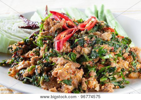 Roast Beef With Wild Betel Leafbush, Thai Foods