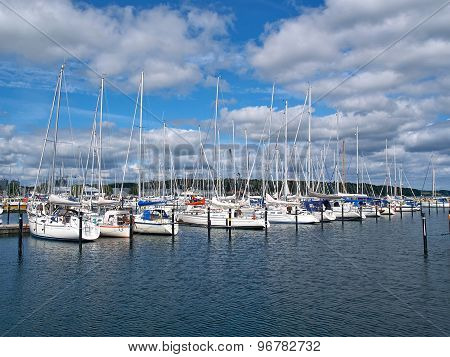 Sail Yachts In A Marina