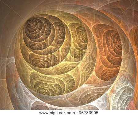 Abstract Fractal Design In Beige.
