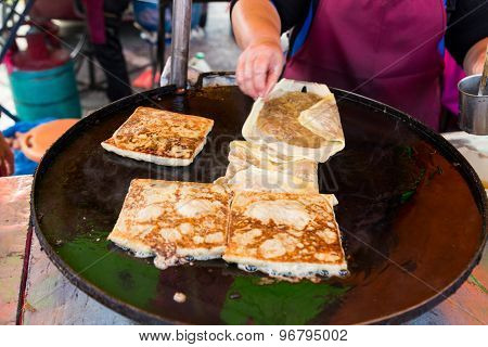 Fried murtabak, a popular local cuisine in Malaysia
