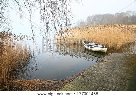 View On A Beautiful  Lake In Scandinavia In Denmark