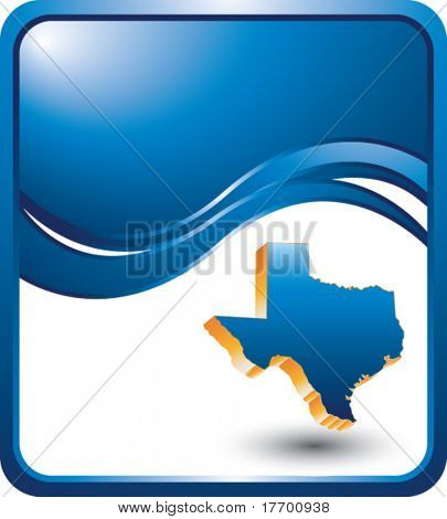 státu Texas na pozadí modré vlny