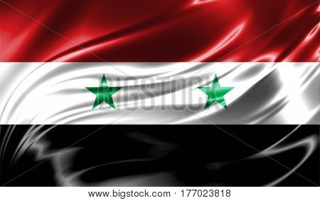 Grunge Colorful Background, Flag Of Syria.