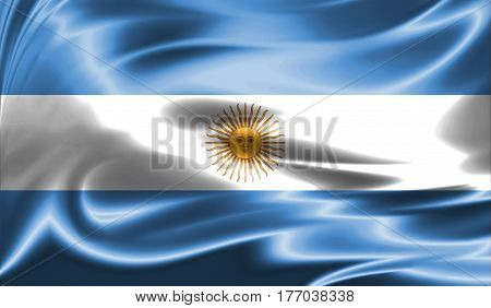 Grunge Colorful Background, Flag Of Argentina.