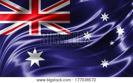Grunge Colorful Background, Flag Of Australia.
