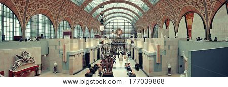 PARIS, FRANCE - MAY 13: D'Orsay interior view on May 13, 2015 in Paris. It host the world's largest collection of impressionist and post-impressionist masterpieces.