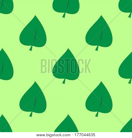 Simple seamless flat green leaves bright pattern
