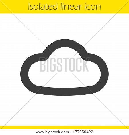 Cloud linear icon. Thick line illustration. Cloud computing contour symbol. Vector isolated outline drawing