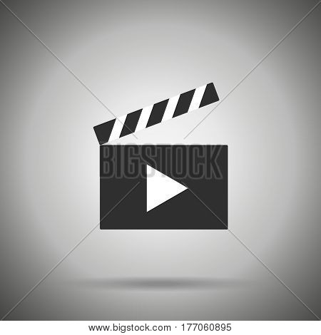 clap film  board icon isolated   with shadow