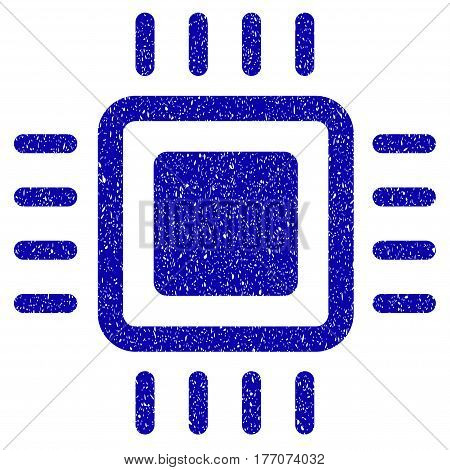 Grunge Processor rubber seal stamp watermark. Icon symbol with grunge design and unclean texture. Unclean vector blue sign.