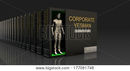 Corporate Yesman Endless Supply of Labor in Job Market Concept 3D Illustration Render