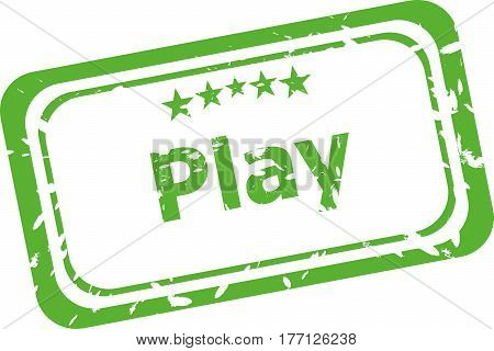 Grunge Rubber Stamp With Text Play, Isolated On White