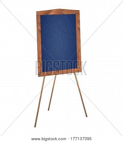 Presentation easel drawing chalkboard Isolated on white background Memo board or message board stand Template mock up for adding your design and adding more text. (Clipping path included)