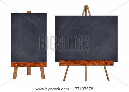 Chalkboard collection in wooden frame isolated on white background (Clipping path included for design work)