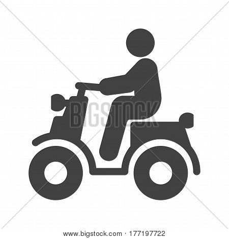 Scooter, man, vespa icon vector image. Can also be used for city lifestyle. Suitable for use on web apps, mobile apps and print media.