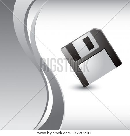 diskette lodret sølv bølge