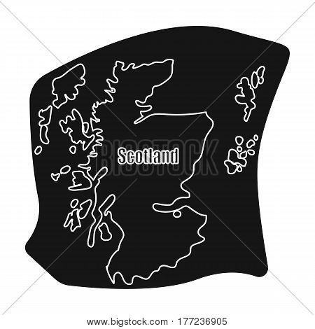Scotland the map.Scotland is a Country on the world map.Scotland single icon in black style vector symbol stock web illustration.