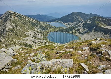 Amazing Panorama to Kremenski lakes, Pirin mountain, Bulgaria