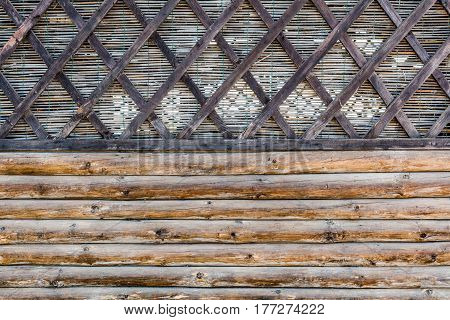 Wicker background on the beach in brown tones