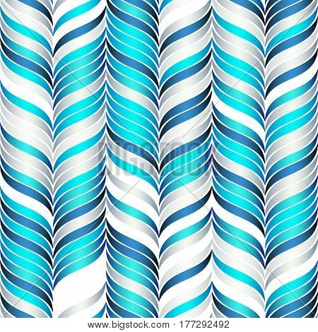 Abstract Seamless Pattern With Set Of Wavy Elements.